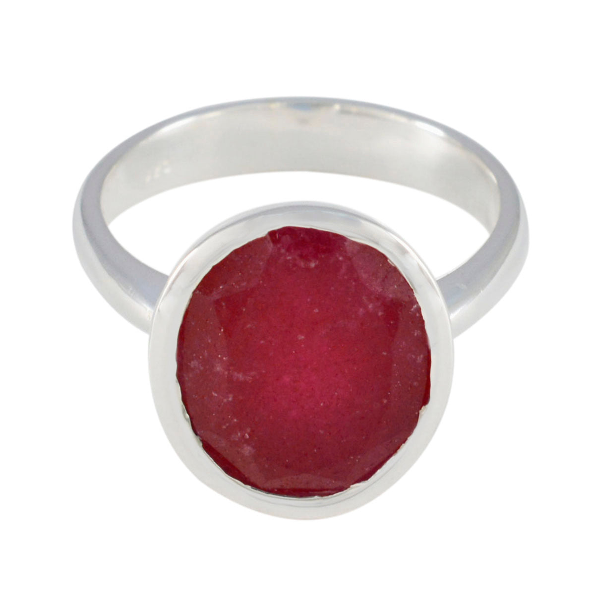 Indian Ruby Solitaire French Silver Red Gemstone Minimal Artisan Ring Jewelry