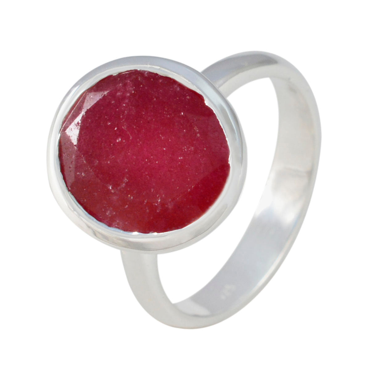 Indian Ruby Solitaire French Silver Red Gemstone Minimal Artisan Ring Jewelry