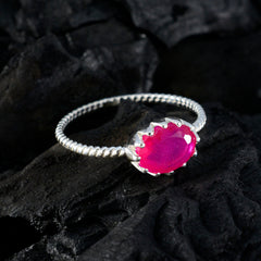 Indian Ruby Solitaire Korean Sterling Silver Red Gemstones Elegant  Twist Ring Jewellery