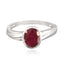 Indian Ruby Solitaire Indian Silver Red Gemstones Slim Traditional Ring Jewelry