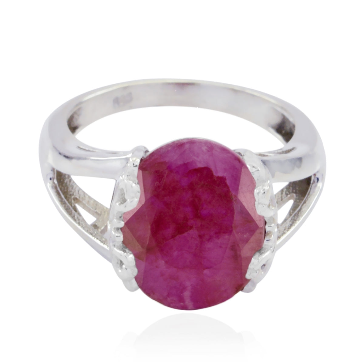 Indian Ruby Solitaire African 925 Silver Red Gemstone Minimal Modern Ring Jewelry Главное изображение товара