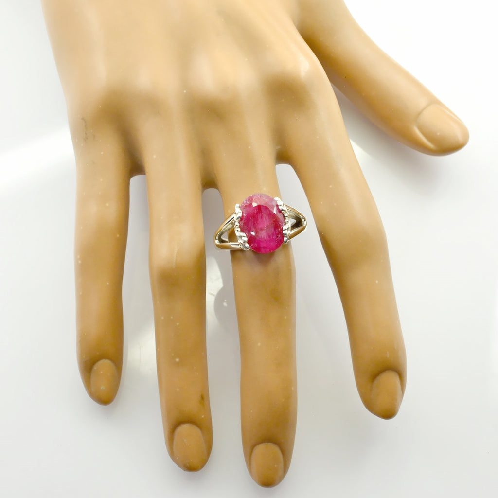 Indian Ruby Solitaire African 925 Silver Red Gemstone Minimal Modern Ring Jewelry