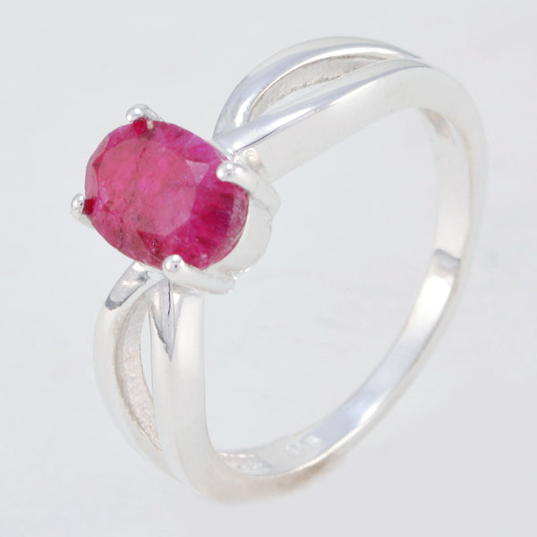 Indian Ruby Solitaire American 92.5 Silver Red Gems Delicate Graceful Ring Jewelry