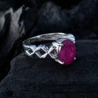 Indian Ruby Solitaire American 925 Silver Red Gemstones Whisper thin Twist Ring Jewelry