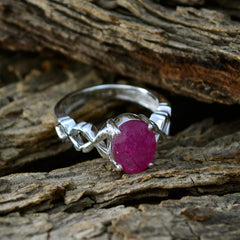 Indian Ruby Solitaire American 925 Silver Red Gemstones Whisper thin Twist Ring Jewelry