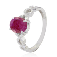 Indian Ruby Solitaire American 925 Silver Red Gemstones Whisper thin Twist Ring Jewelry