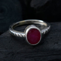Indian Ruby Solitaire French Silver Red Gems Featherlight Ethnic Ring Jewellery