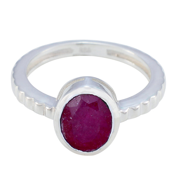 Indian Ruby Solitaire French Silver Red Gems Featherlight Ethnic Ring Jewellery