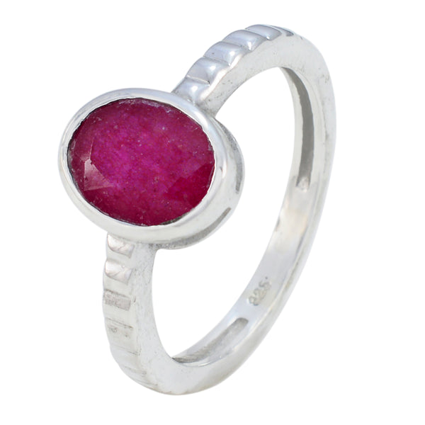 Indian Ruby Solitaire French Silver Red Gems Featherlight Ethnic Ring Jewellery