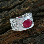 Indian Ruby Solitaire Russian Silver Red Gemstones Essential  Art Deco Ring Jewellery