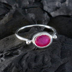 Indian Ruby Solitaire Korean 925 Silver Red Gems Dainty Modern Ring Jewellery