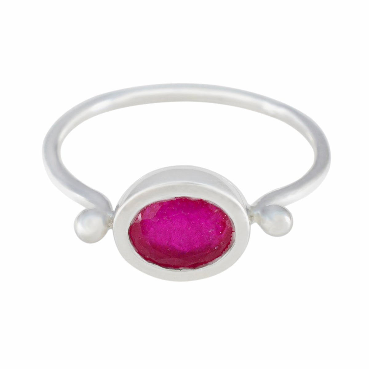 Indian Ruby Solitaire Korean 925 Silver Red Gems Dainty Modern Ring Jewellery