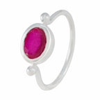 Indian Ruby Solitaire Korean 925 Silver Red Gems Dainty Modern Ring Jewellery