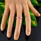 Indian Ruby Solitaire Korean 925 Sterling Silver Red Gemstones Delicate Graceful Ring Jewelry