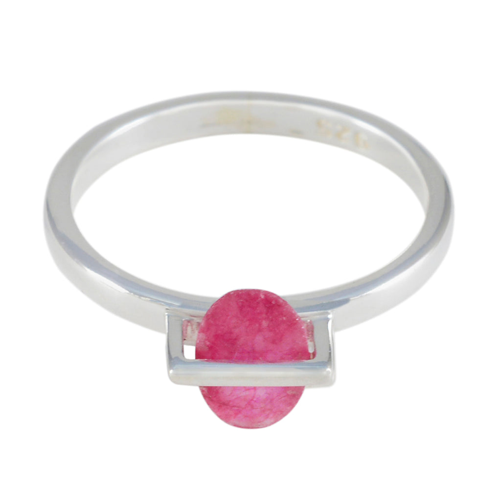 Indian Ruby Solitaire Korean 925 Sterling Silver Red Gemstones Delicate Graceful Ring Jewelry