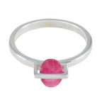 Indian Ruby Solitaire Korean 925 Sterling Silver Red Gemstones Delicate Graceful Ring Jewelry