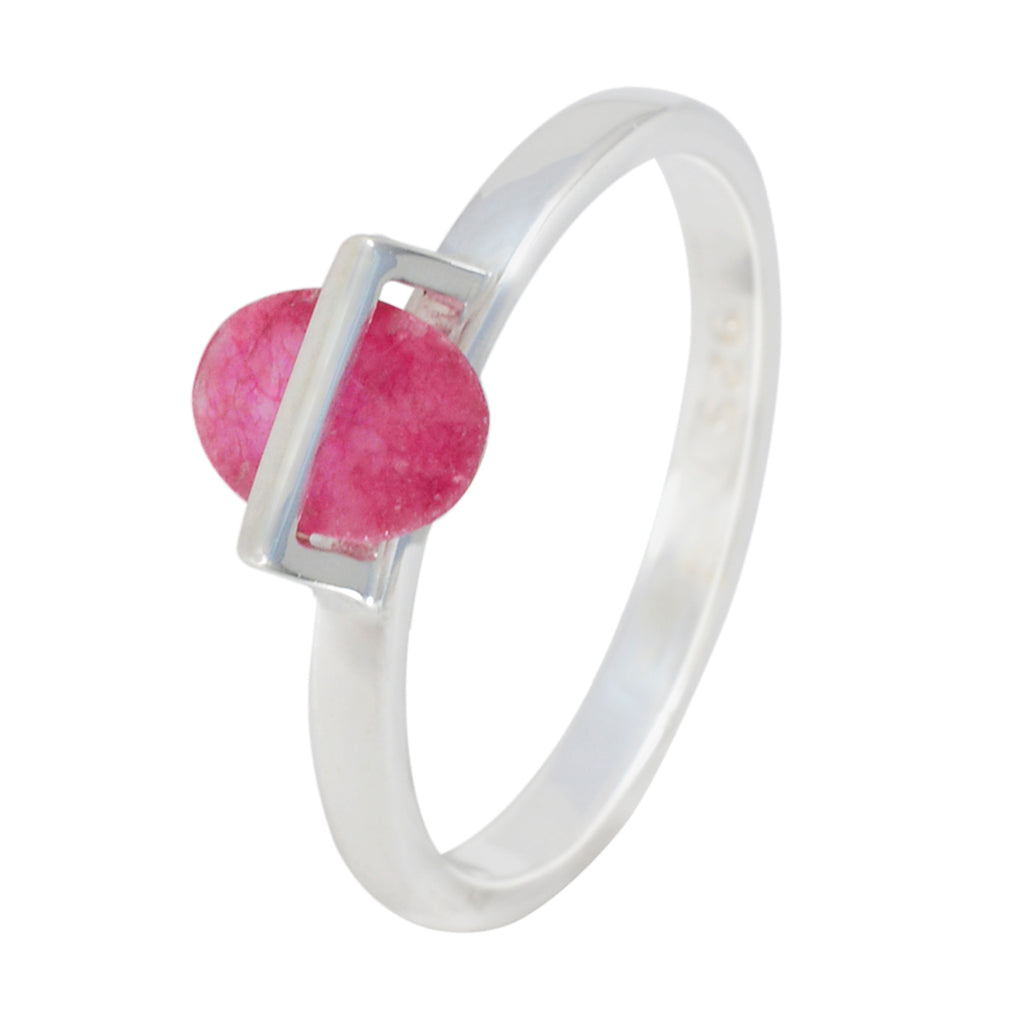 Indian Ruby Solitaire Korean 925 Sterling Silver Red Gemstones Delicate Graceful Ring Jewelry