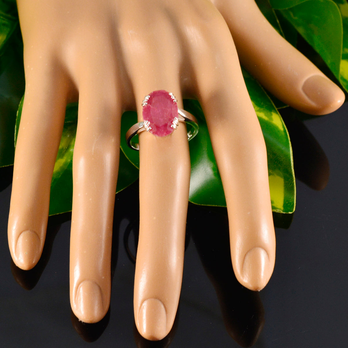 Indian Ruby Solitaire Russian 925 Silver Red Gemstone Tiny Contemporary Ring Jewellery