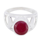 Indian Ruby Solitaire Middle Eastern Silver Red Gemstone Minimal Filigree Ring Jewellery