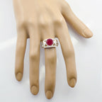 Indian Ruby Solitaire Middle Eastern Silver Red Gemstone Minimal Filigree Ring Jewellery