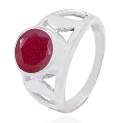 Indian Ruby Solitaire Middle Eastern Silver Red Gemstone Minimal Filigree Ring Jewellery