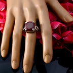 Indian Ruby Solitaire Indian 925 Silver Red Gemstone Mid weight Modern Ring Jewelry