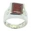 Indian Ruby Solitaire German 925 Silver Red Gems Essential  Signet Ring Jewellery
