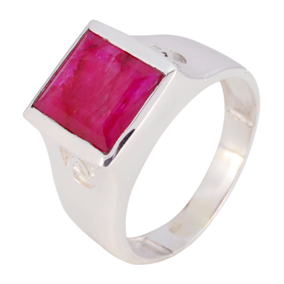 Indian Ruby Solitaire German 925 Silver Red Gems Essential  Signet Ring Jewellery