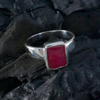 Indian Ruby Solitaire Moroccan 925 Sterling Silver Red Gemstone Slim Graceful Ring Jewelry