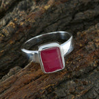 Indian Ruby Solitaire Moroccan 925 Sterling Silver Red Gemstone Slim Graceful Ring Jewelry