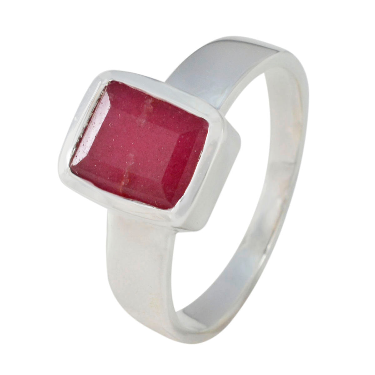 Indian Ruby Solitaire Moroccan 925 Sterling Silver Red Gemstone Slim Graceful Ring Jewelry