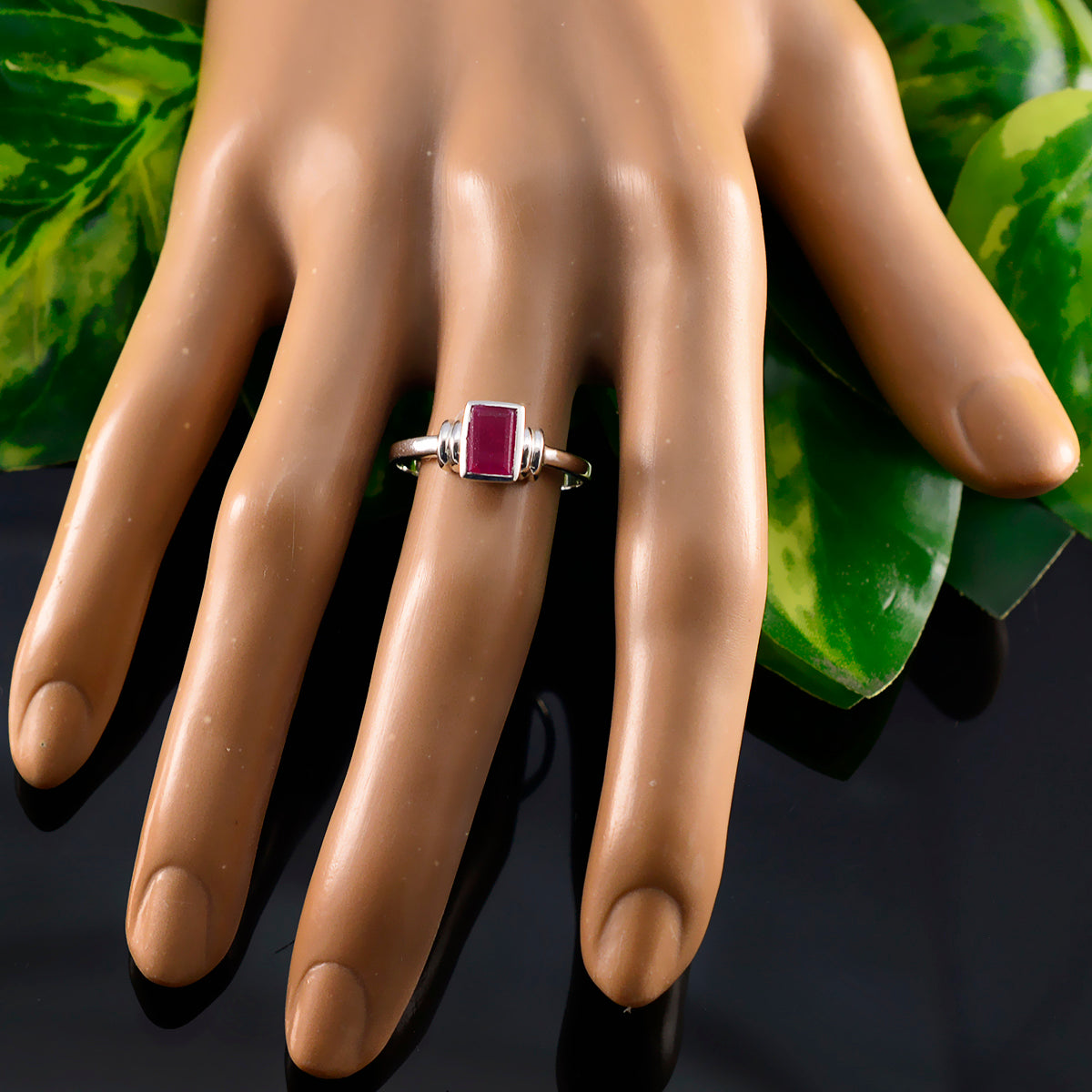 Indian Ruby Solitaire Turkish 92.5 Silver Red Gems Whisper thin Graceful Ring Jewelry