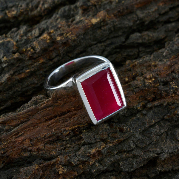 Indian Ruby Solitaire Russian 92.5 Silver Red Gems Eye catching Contemporary Ring Jewelry