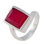 Indian Ruby Solitaire Russian 92.5 Silver Red Gems Eye catching Contemporary Ring Jewelry
