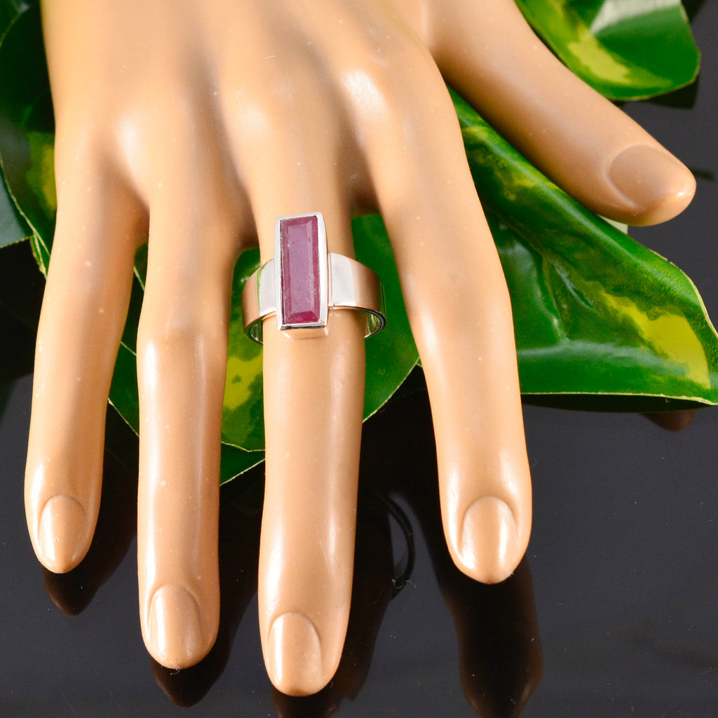 Indian Ruby Solitaire African Sterling Silver Red Gemstones Eye catching Modern Ring Jewelry