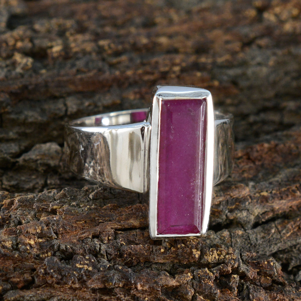 Indian Ruby Solitaire African Sterling Silver Red Gemstones Eye catching Modern Ring Jewelry