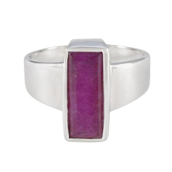 Indian Ruby Solitaire African Sterling Silver Red Gemstones Eye catching Modern Ring Jewelry