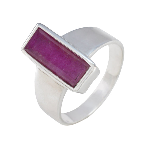 Indian Ruby Solitaire African Sterling Silver Red Gemstones Eye catching Modern Ring Jewelry