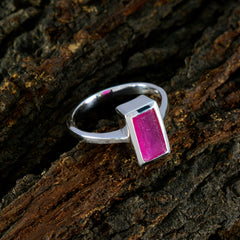 Indian Ruby Solitaire Moroccan Silver Red Gemstone Slim Modern Ring Jewellery