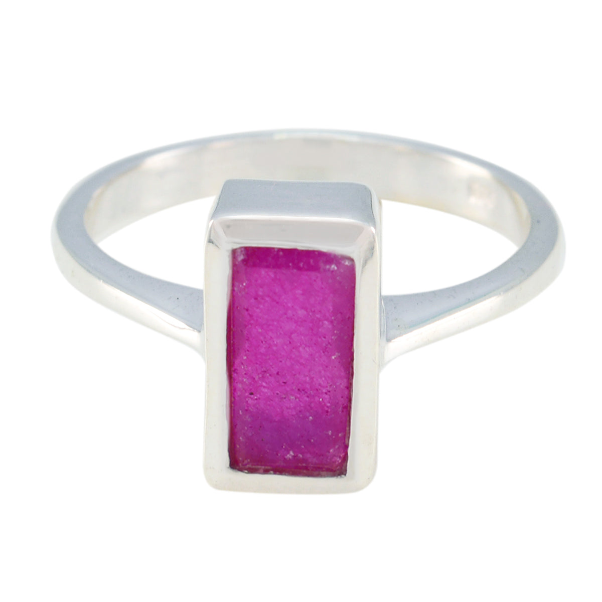 Indian Ruby Solitaire Moroccan Silver Red Gemstone Slim Modern Ring Jewellery Image principale du produit