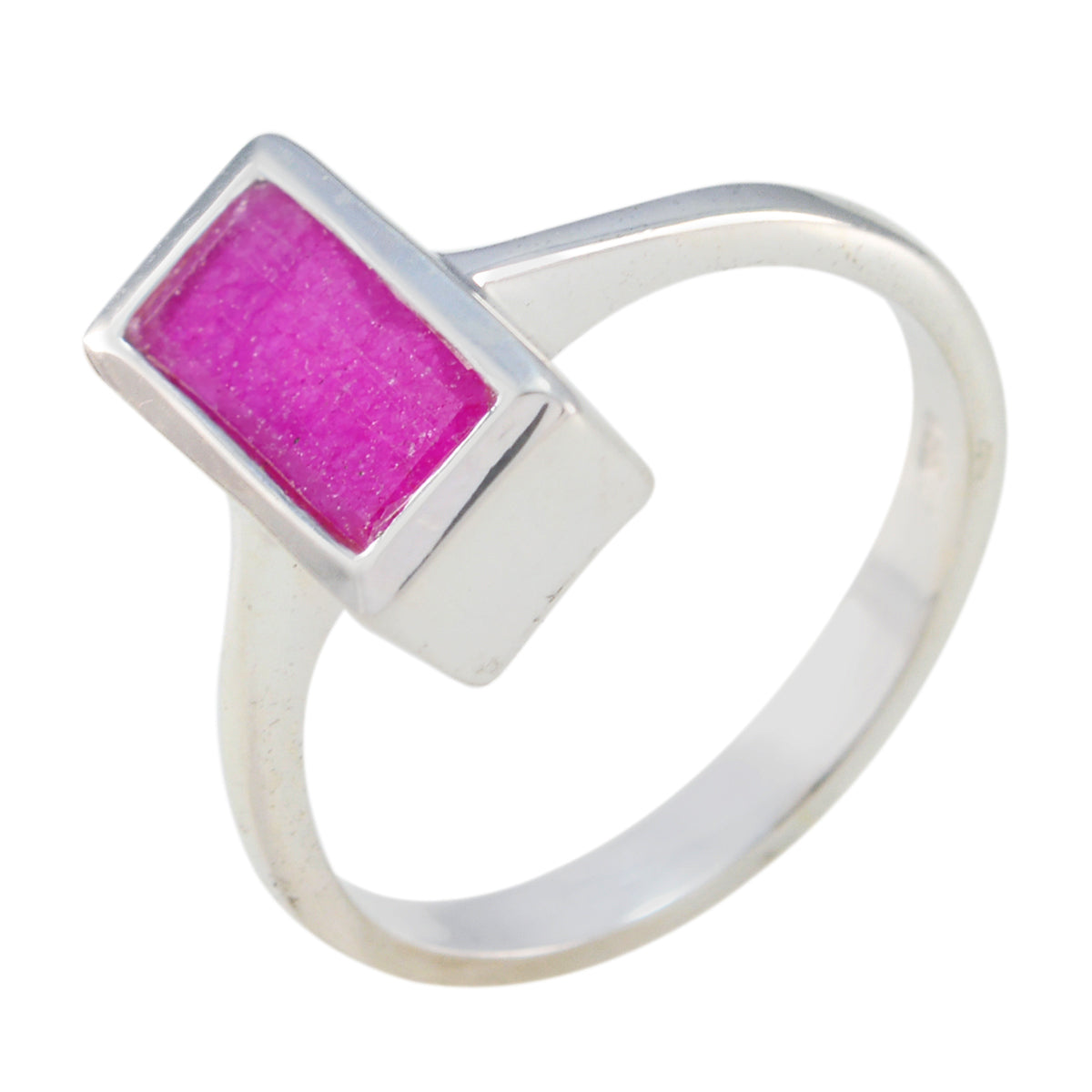 Indian Ruby Solitaire Moroccan Silver Red Gemstone Slim Modern Ring Jewellery