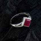 Indian Ruby Solitaire Turkish 925 Sterling Silver Red Gemstone Dainty Sophisticated Ring Jewelry
