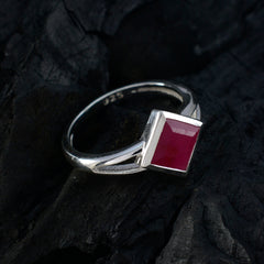 Indian Ruby Solitaire Turkish 925 Sterling Silver Red Gemstone Dainty Sophisticated Ring Jewelry