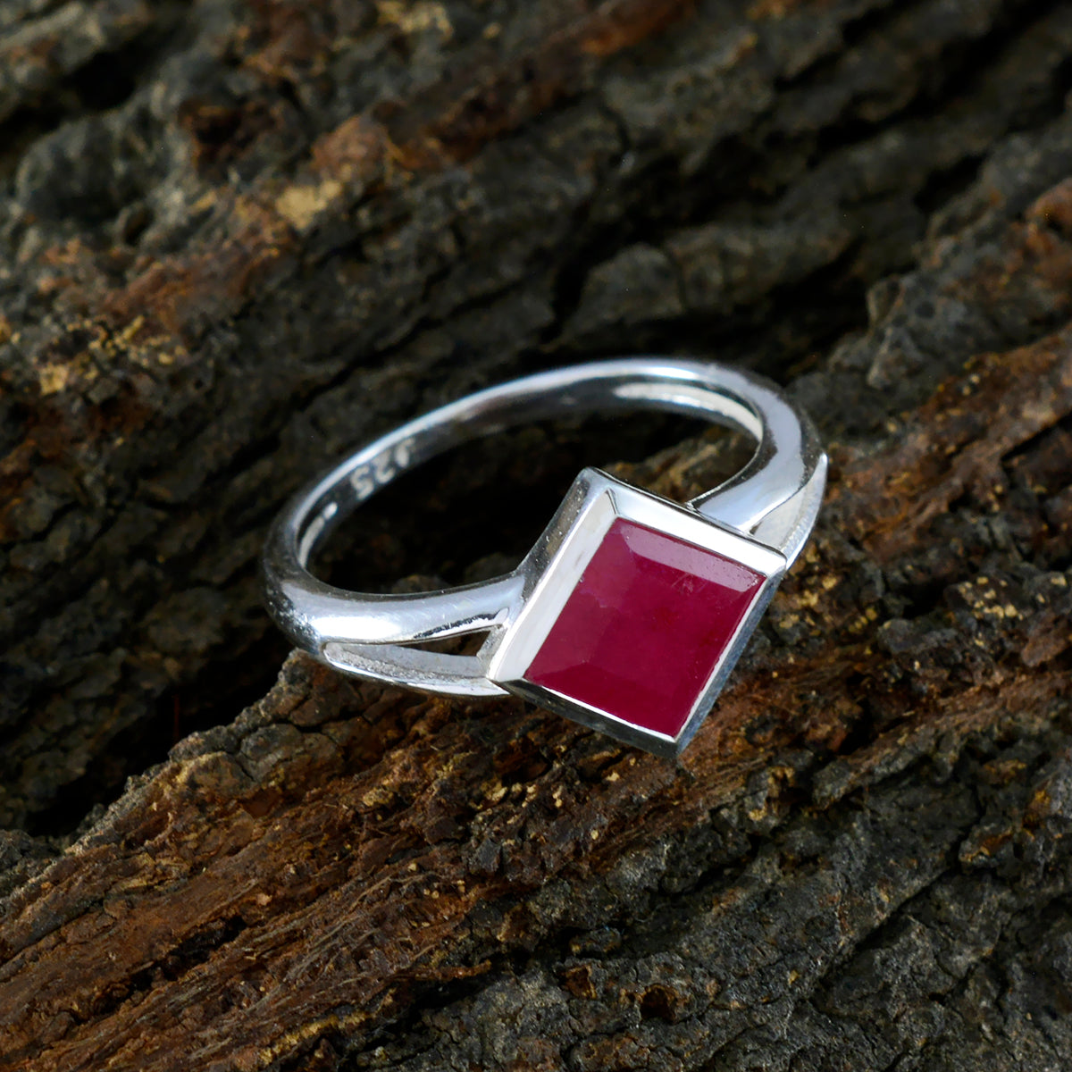 Indian Ruby Solitaire Turkish 925 Sterling Silver Red Gemstone Dainty Sophisticated Ring Jewelry
