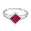 Indian Ruby Solitaire Turkish 925 Sterling Silver Red Gemstone Dainty Sophisticated Ring Jewelry