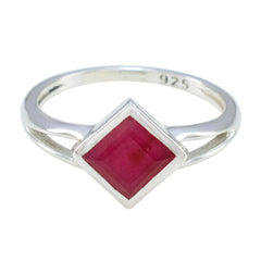 Indian Ruby Solitaire Turkish 925 Sterling Silver Red Gemstone Dainty Sophisticated Ring Jewelry
