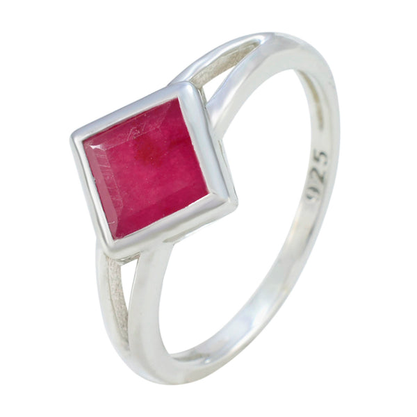 Indian Ruby Solitaire Turkish 925 Sterling Silver Red Gemstone Dainty Sophisticated Ring Jewelry