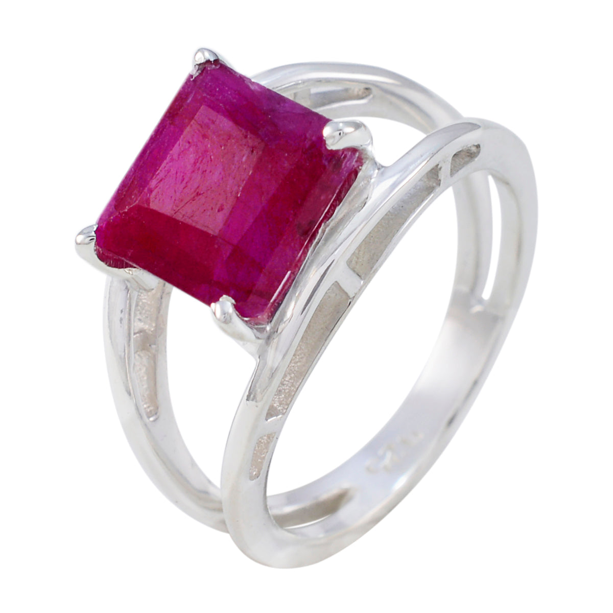 Indian Ruby Solitaire French Sterling Silver Red Gems Tiny Contemporary Ring Jewellery Secondary image