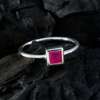 Indian Ruby Solitaire Turkish Sterling Silver Red Gems Elegant  Trendy Ring Jewellery