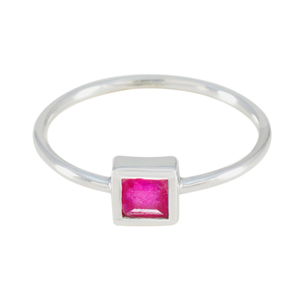 Indian Ruby Solitaire Turkish Sterling Silver Red Gems Elegant  Trendy Ring Jewellery